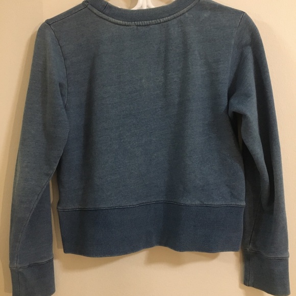 Club Monaco Cropped Blue Crewneck Sweatshirt XS - Picture 3 of 15